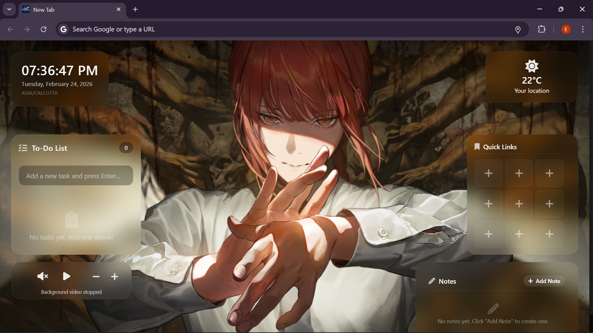 Halo New Tab Dashboard - Main product screenshot demonstrating key features and user interface