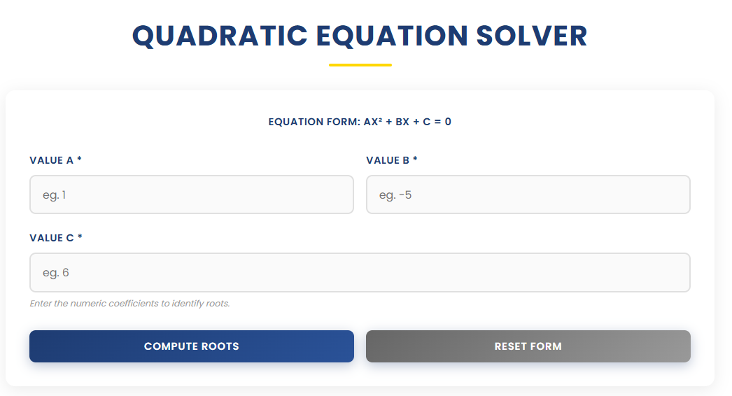 Quadratic Equation Solver | Ease Tools gallery image