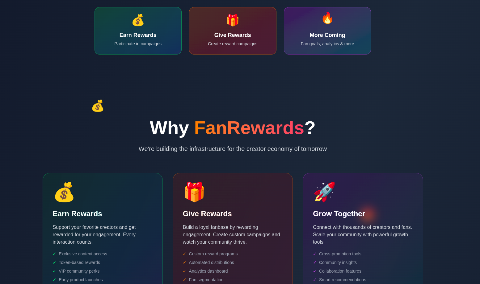Fan Rewards - Main product screenshot demonstrating key features and user interface