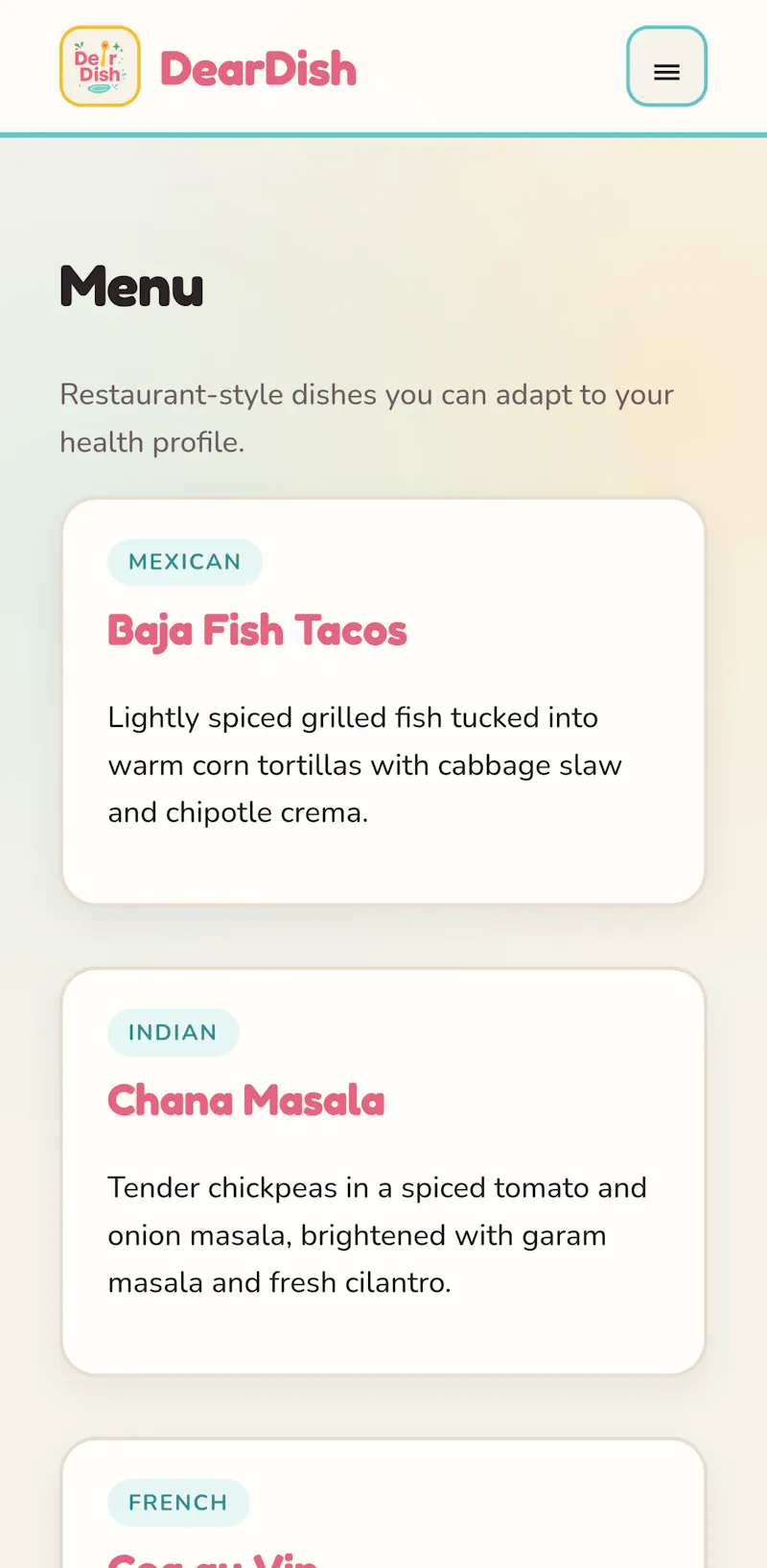 DearDish screenshot 2