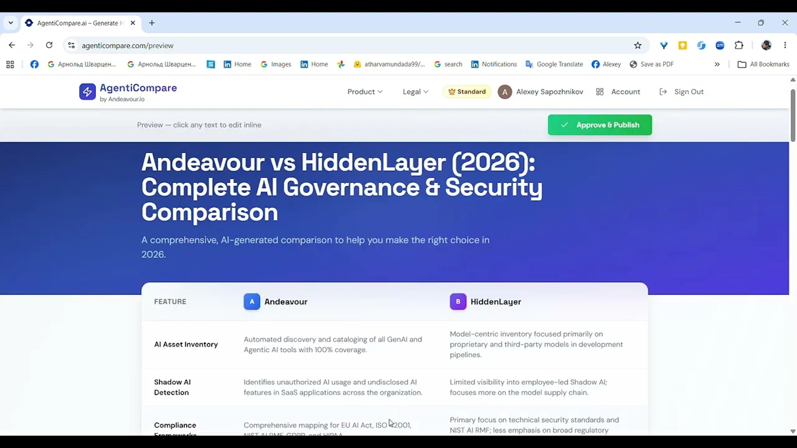 AgentiCompare screenshot 1 (video preview)