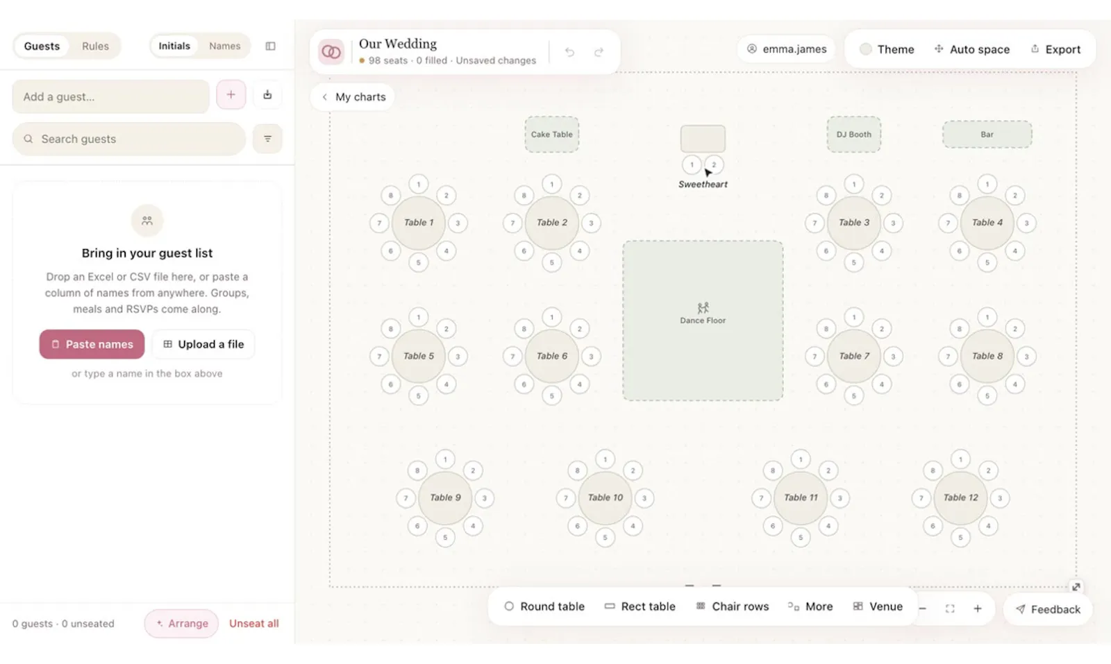 Wedding Charts screenshot 2