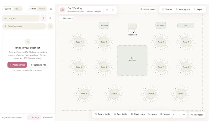 Wedding Charts screenshot 2