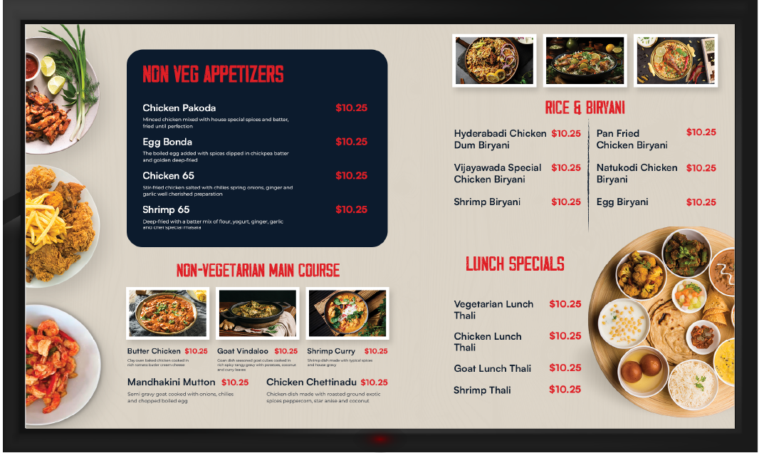 Media Màn hình menu kỹ thuật số Signa 3