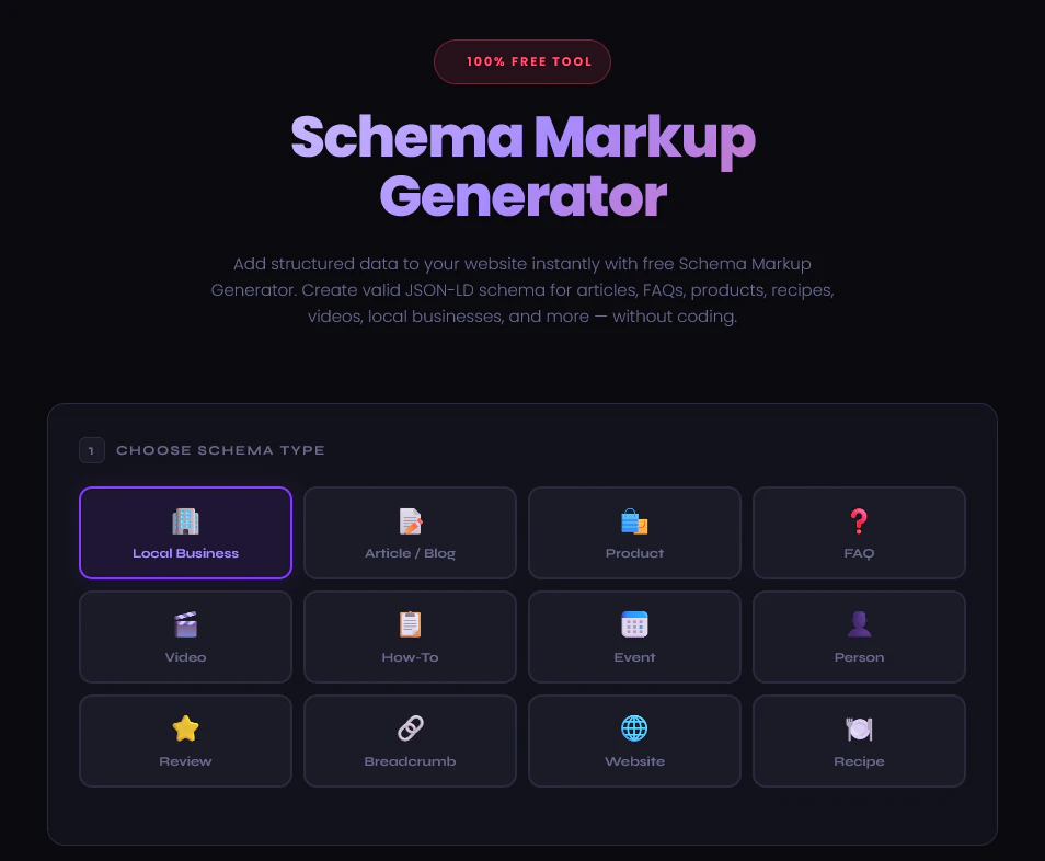 Free Schema Markup Generator logo