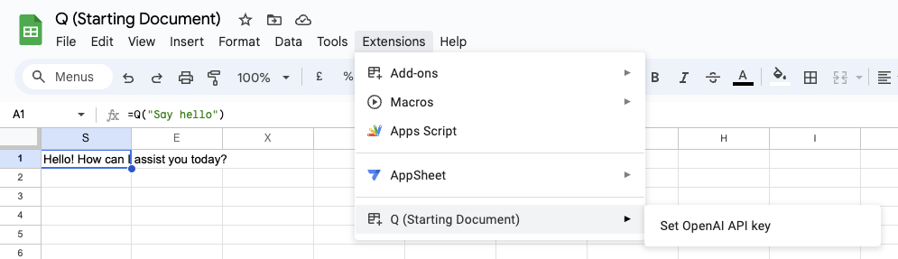 Q - Функция ИИ для Google Sheets ™ медиа 2