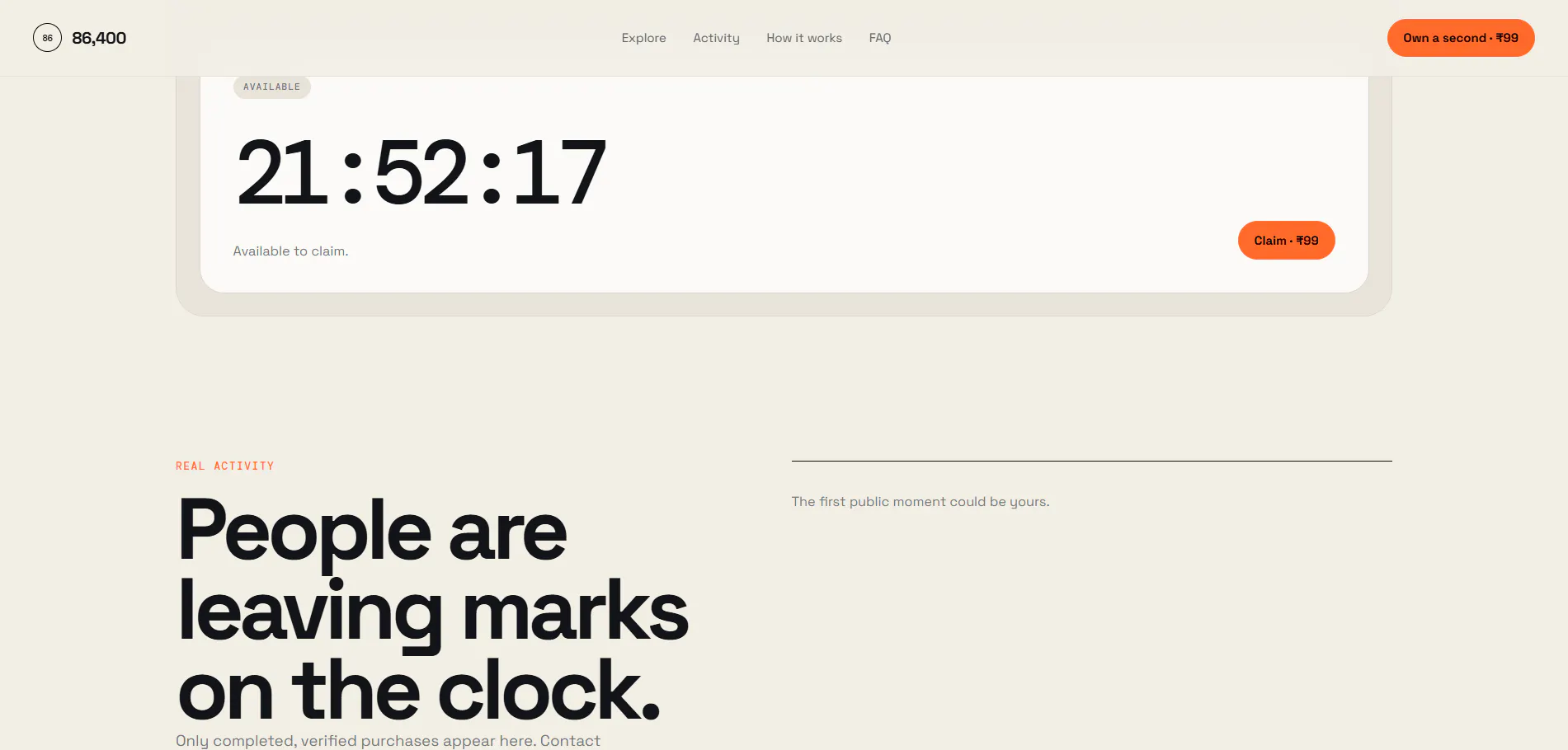 86,400 — Own a Second gallery image