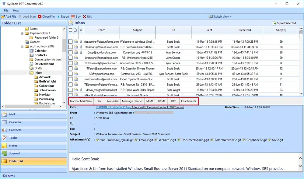 ซอฟต์แวร์แปลงไฟล์ PST SyStools media 3