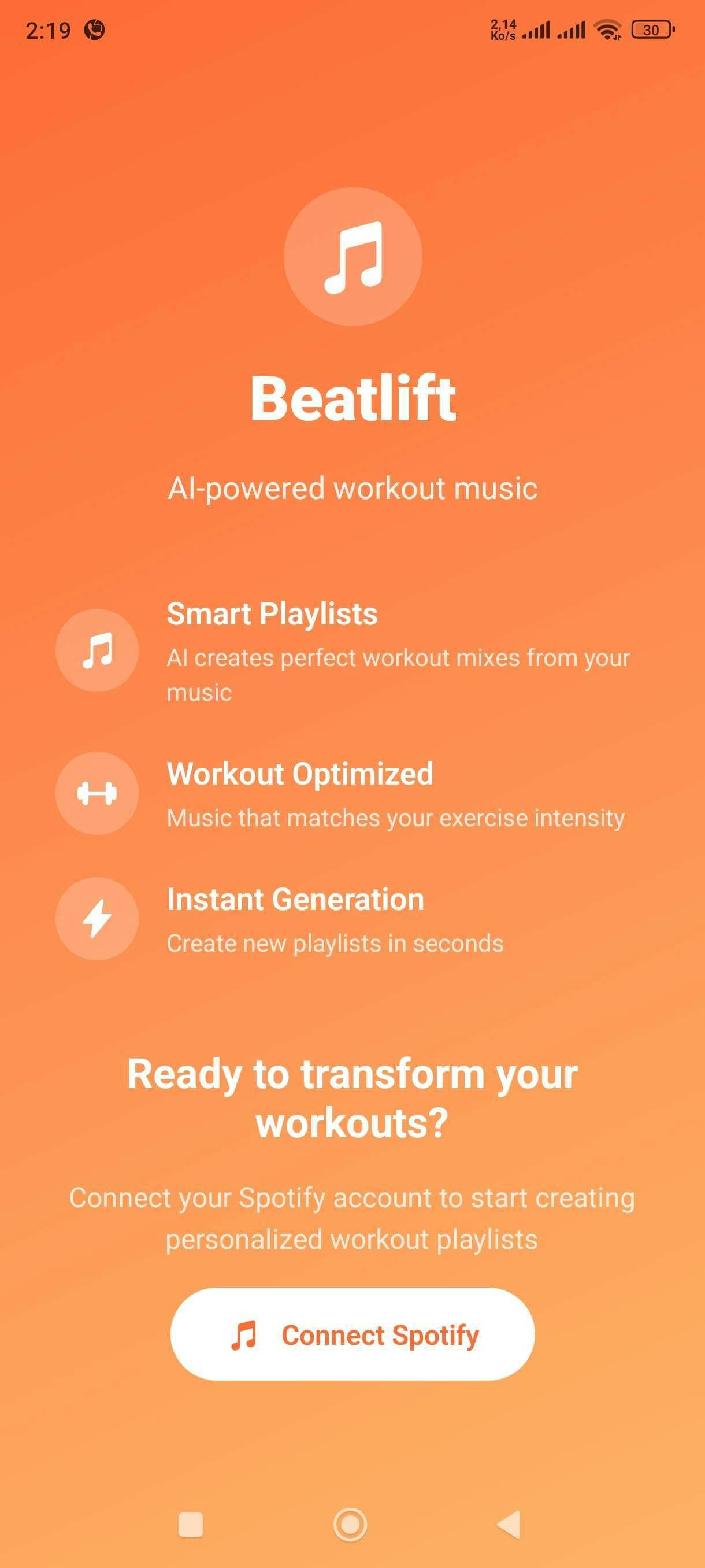 Média Beatlift - Musique d'entraînement alimentée par AI, chaque ascenseur a une bande sonore. 1