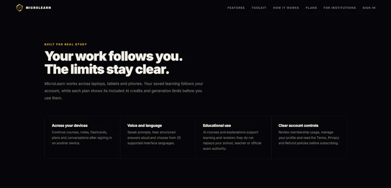 MicroLearn screenshot 3