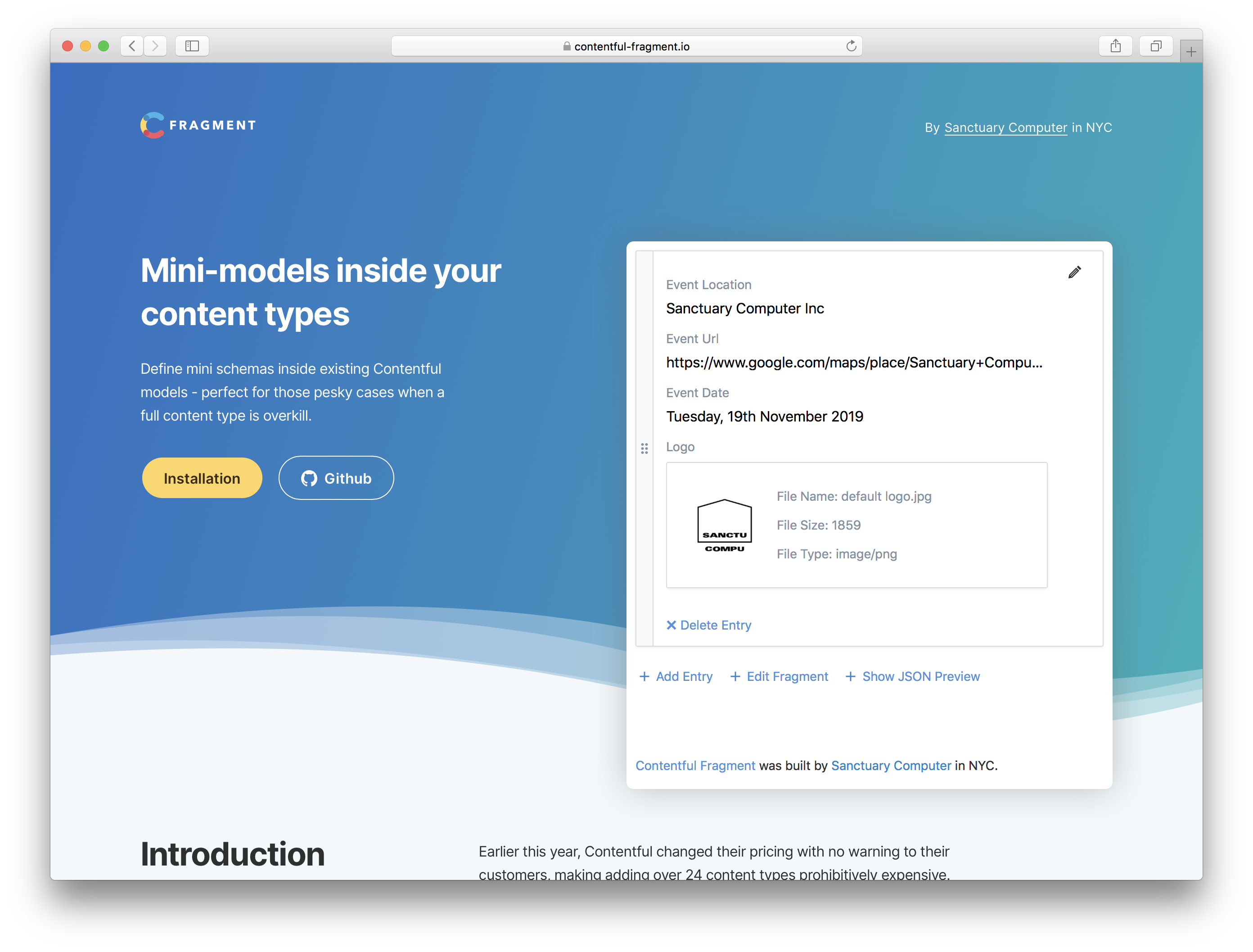 Contentful Fragment gallery image
