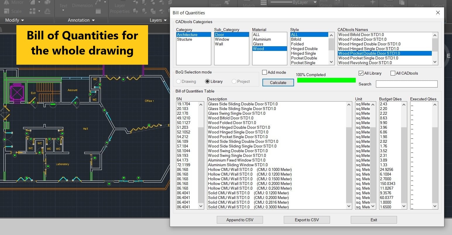 Appiscad: despegue de cantidad para AutoCAD - Increíbles herramientas CAD para el despegue de la cantidad media 4