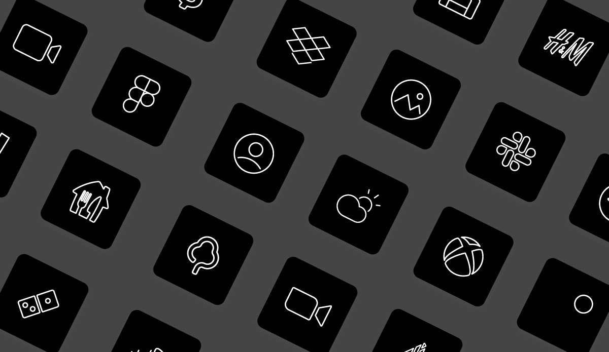 iOS 14 pixel perfect minimalist icon set gallery image