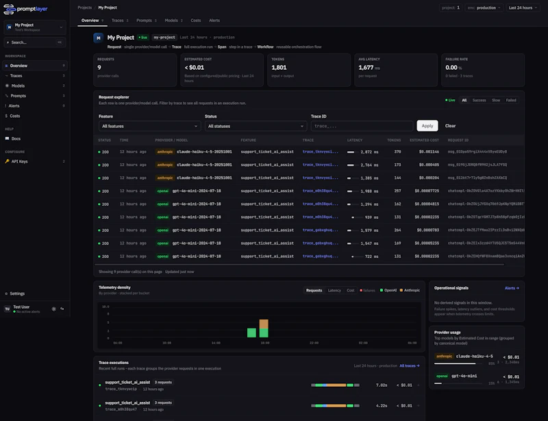 PromptLayer screenshot 2