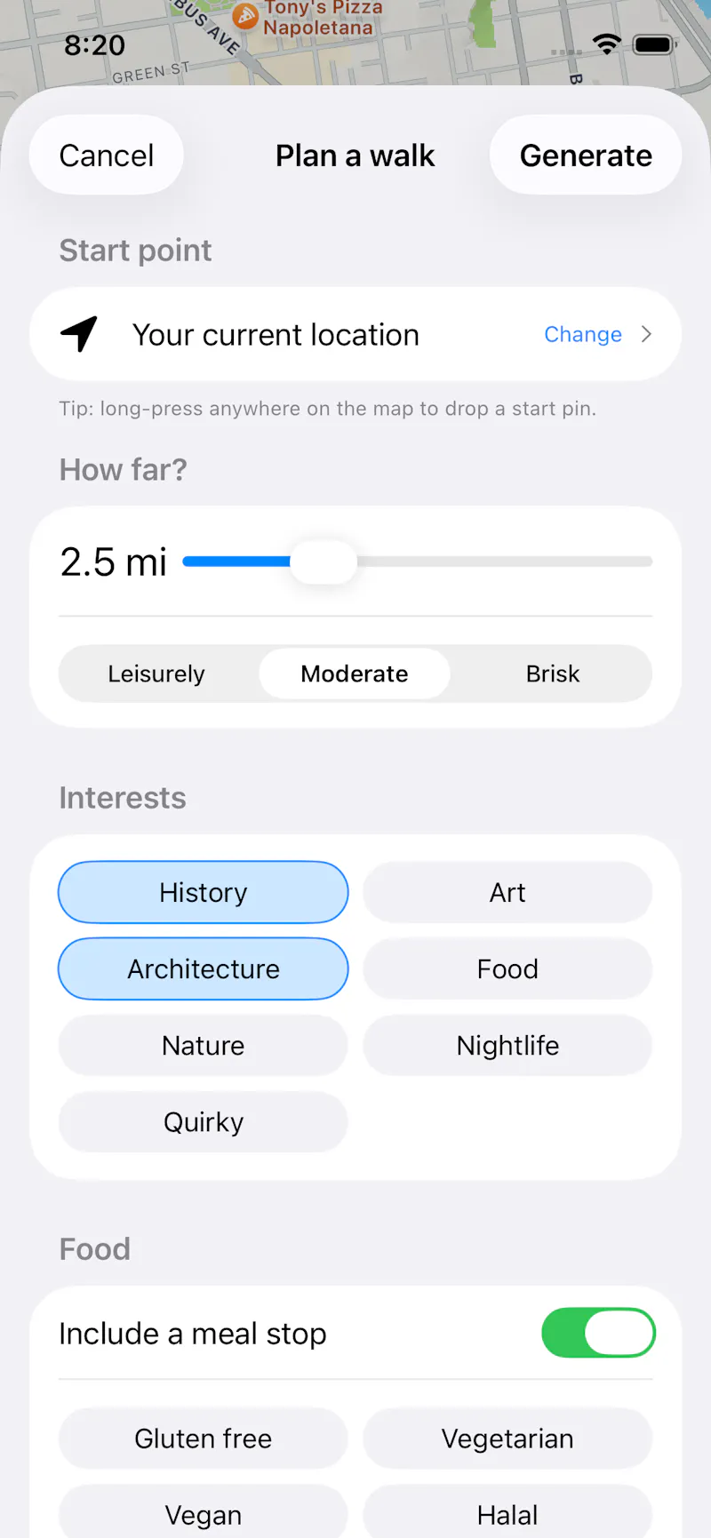 Mosey Tour Builder screenshot 2