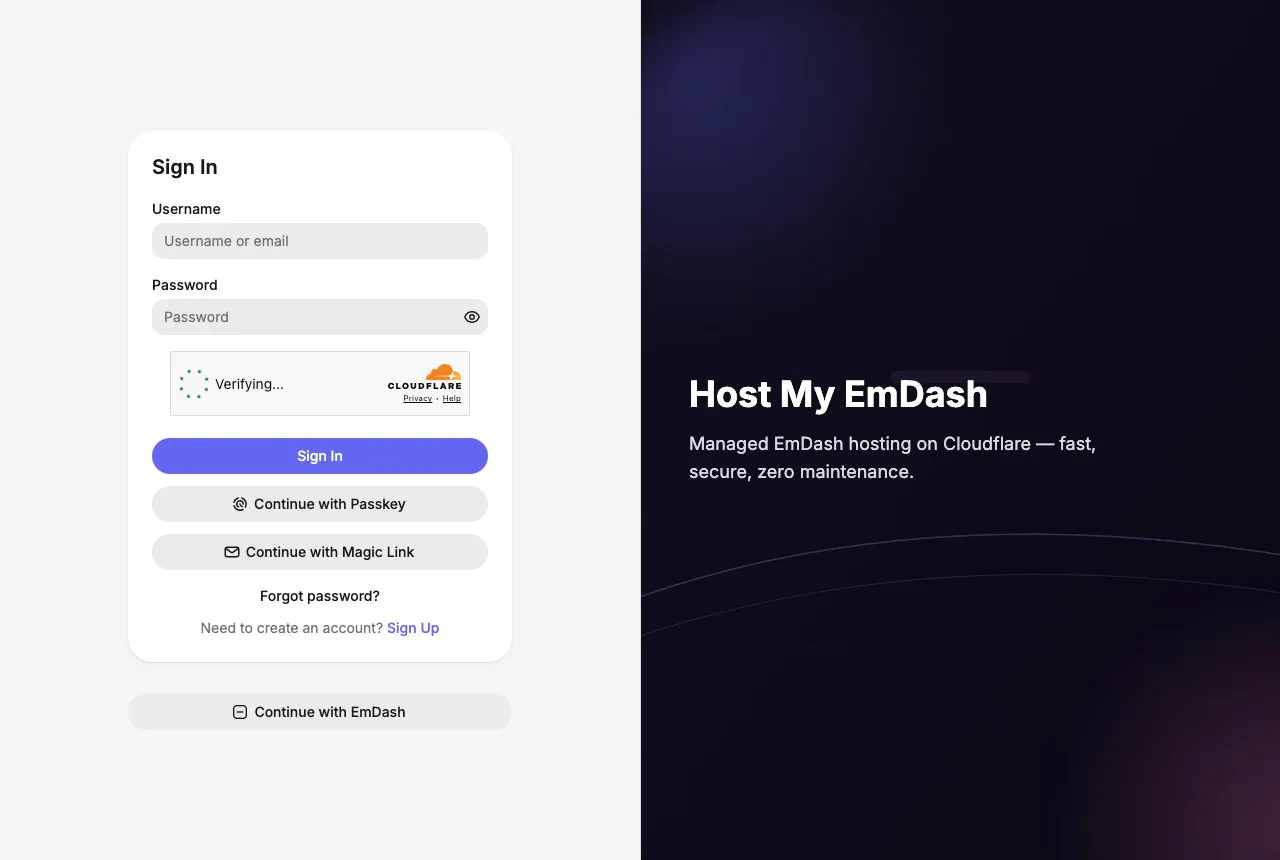 Host My EmDash gallery image