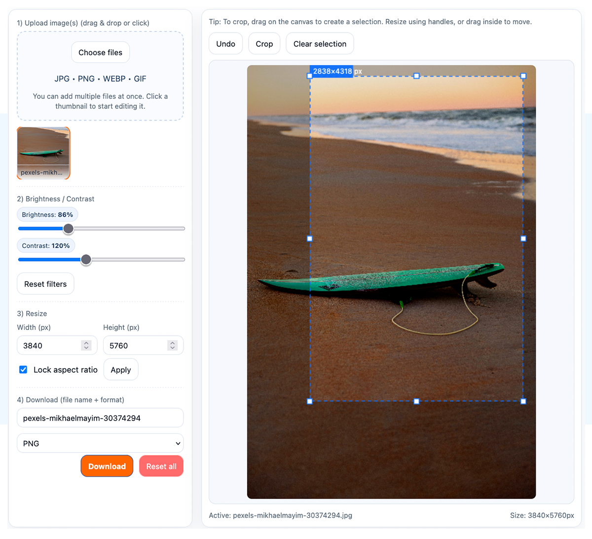In Browser Image Editor gallery image