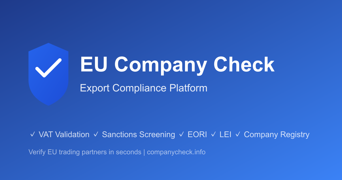 EU Company Check - Main product screenshot demonstrating key features and user interface