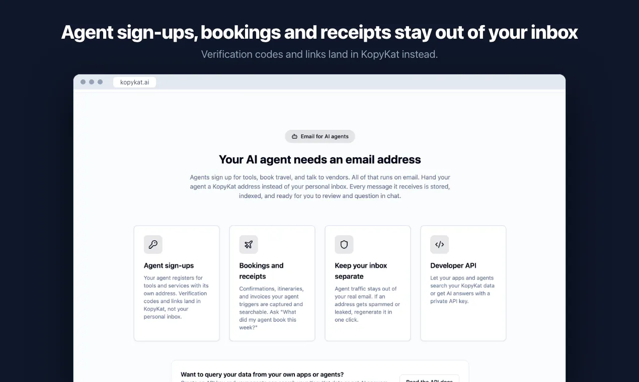 KopyKat - Email for AI Agents gallery image