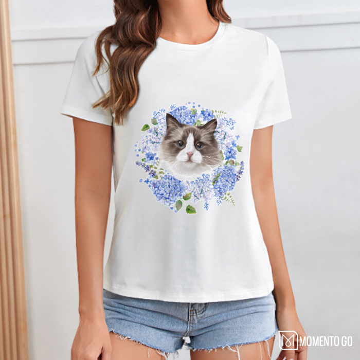 Custom Pet Portrait Women T-shirt