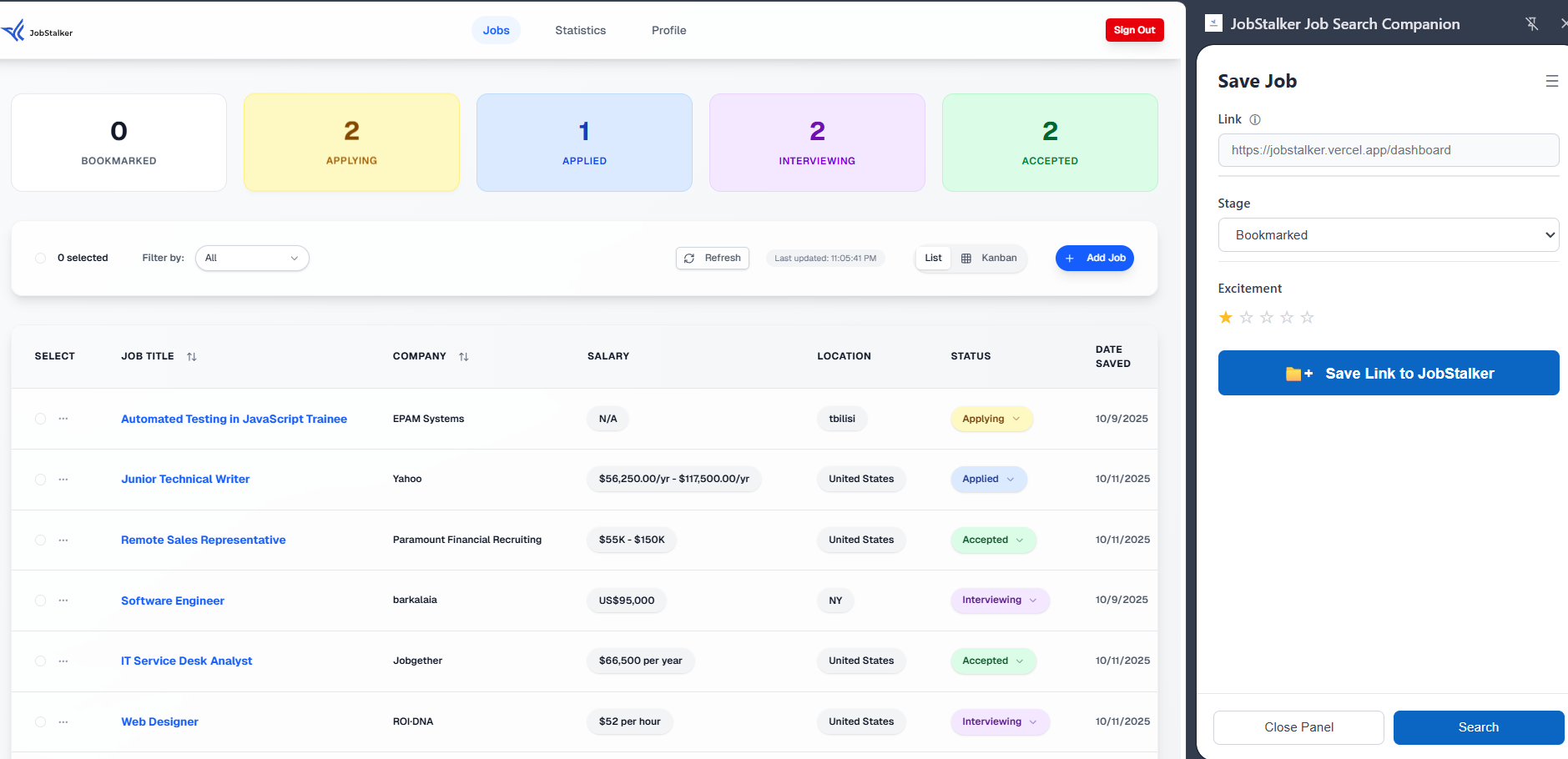 JobStalker(beta) - Screenshot 3 preview