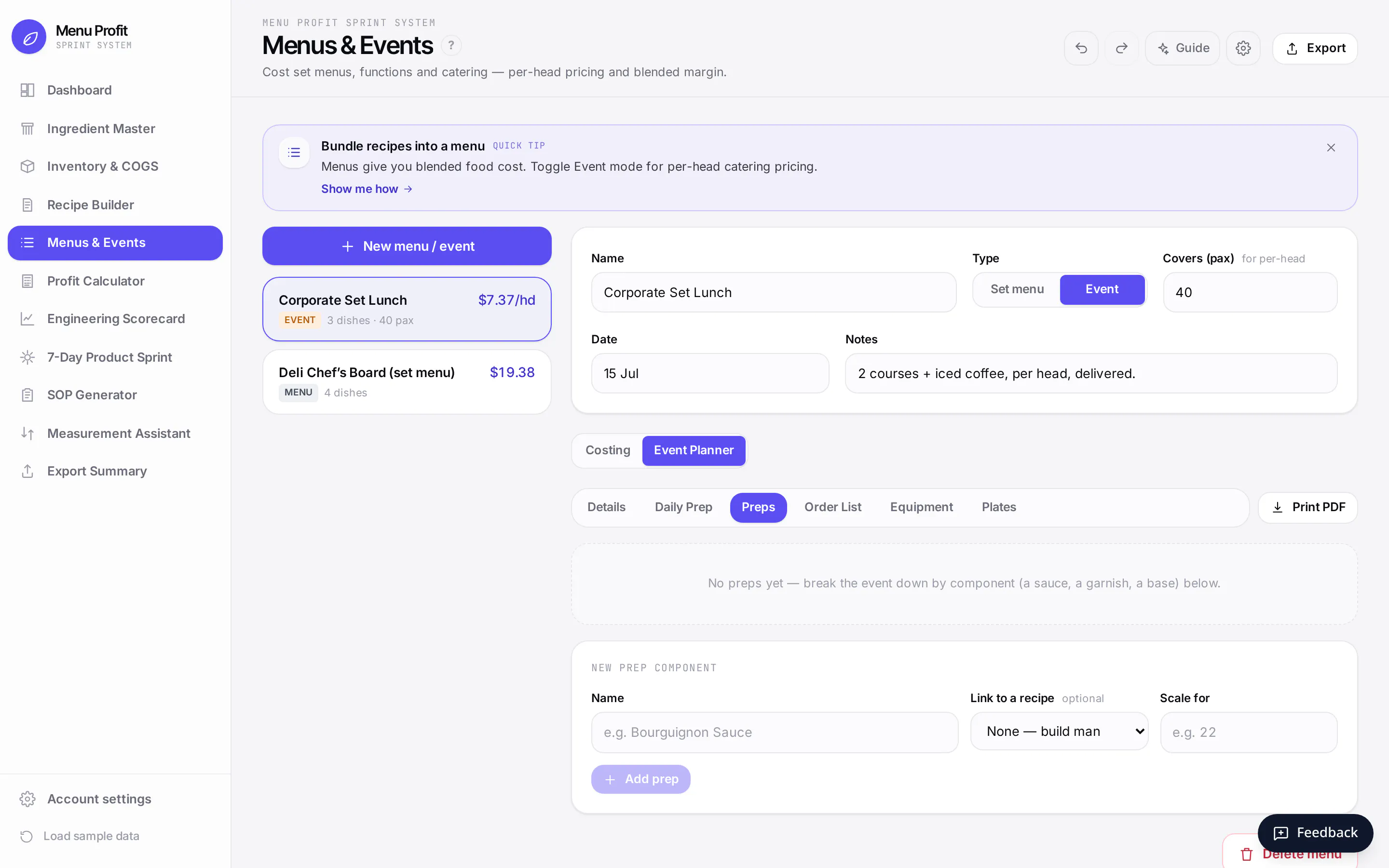 Food Cost Calculator: Menu Profit Sprint gallery image
