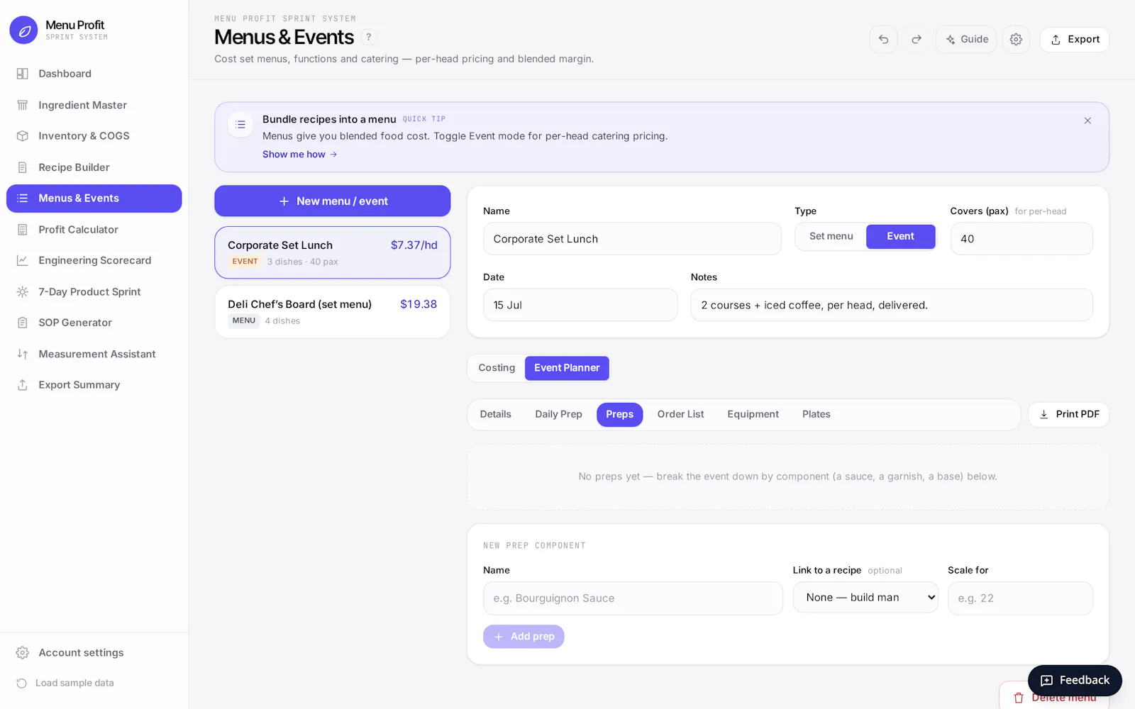 Food Cost Calculator: Menu Profit Sprint screenshot 4