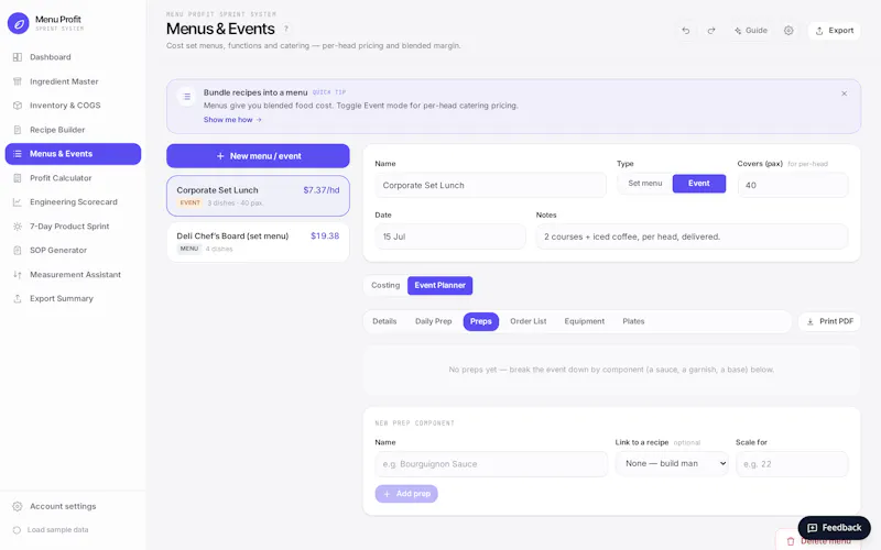 Food Cost Calculator: Menu Profit Sprint screenshot 4