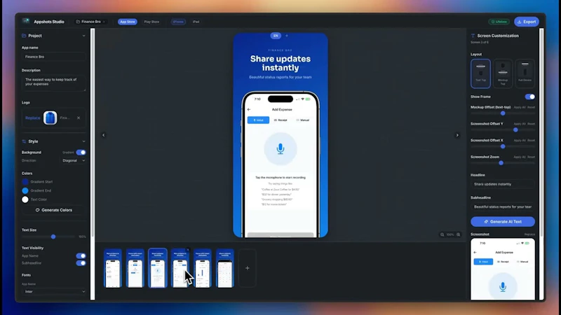 Appshots Studio screenshot 1 (video preview)