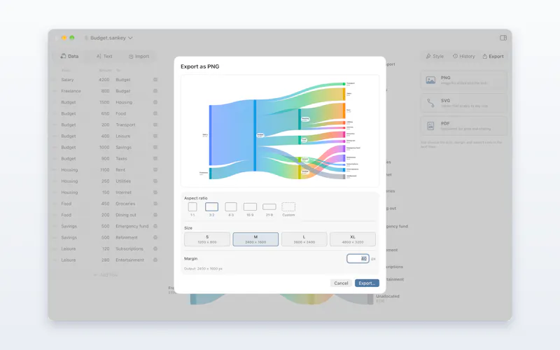 SankeyFlow screenshot 2