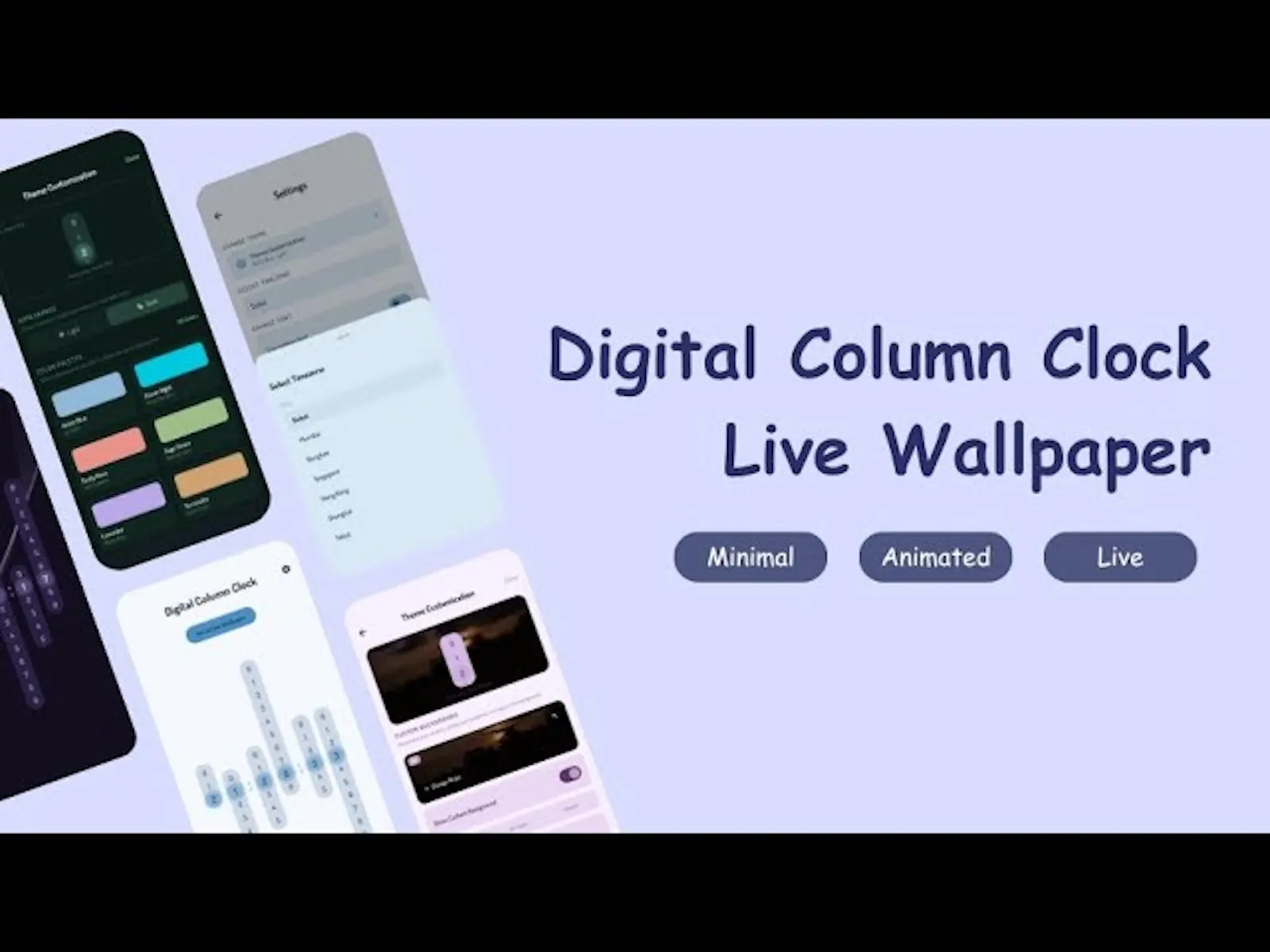 Column Clock Live Wallpaper screenshot 1 (video preview)