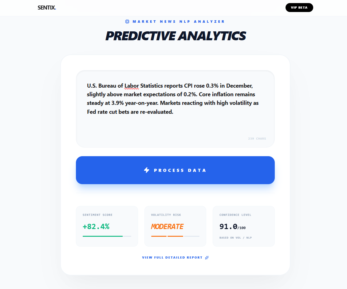 SENTIX. - Screenshot 2 showing product features and functionality