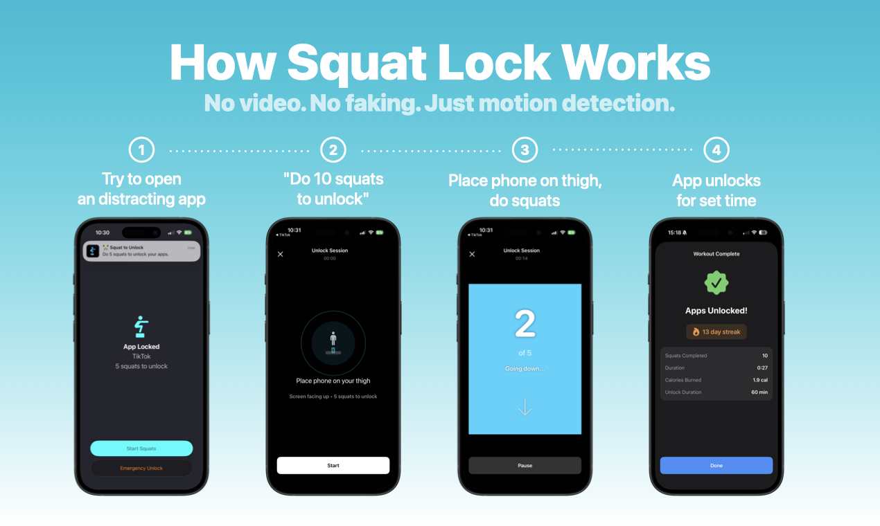 Squat Lock: Earn Your Screen Time gallery image