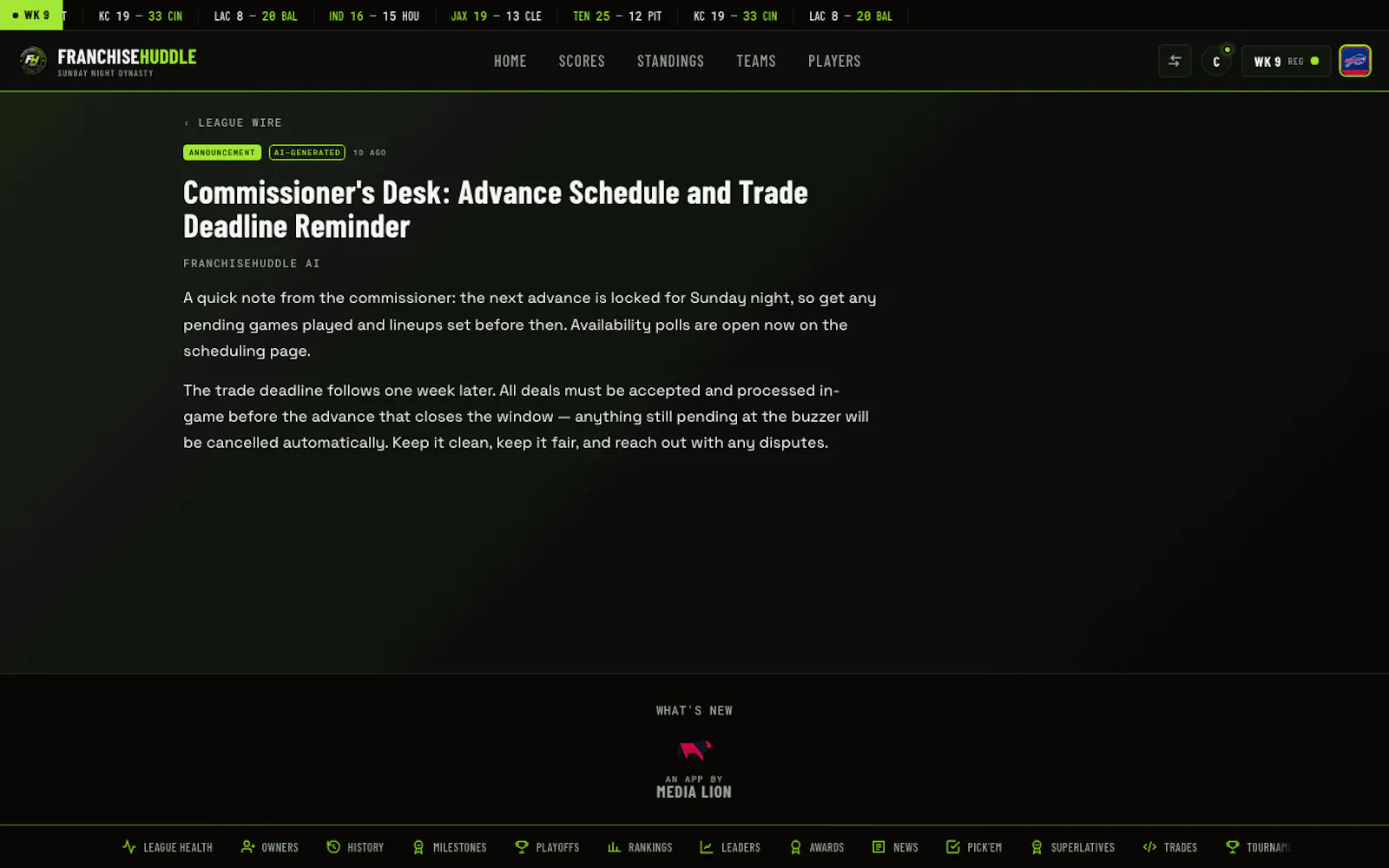 FranchiseHuddle screenshot 4
