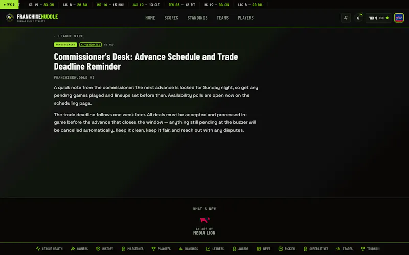 FranchiseHuddle screenshot 4