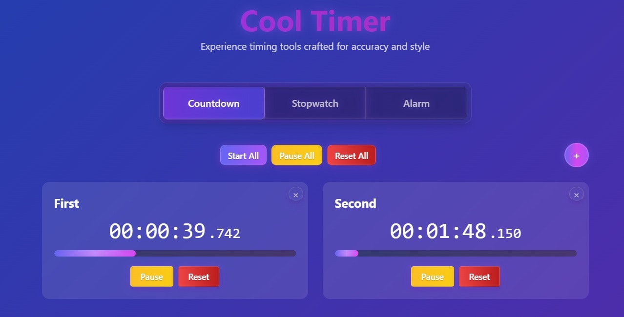 Mídia 2 de Cooltimer - Contagem regressiva on -line, cronômetro e cronômetro de alarmes