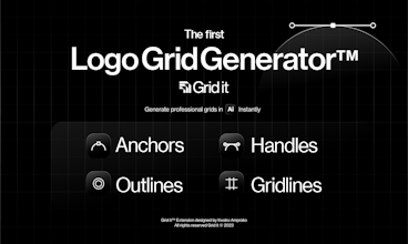 Captura de pantalla de la interfaz del Generador de Cuadrícula de Logotipos™ mostrando la generación de líneas de cuadrícula.