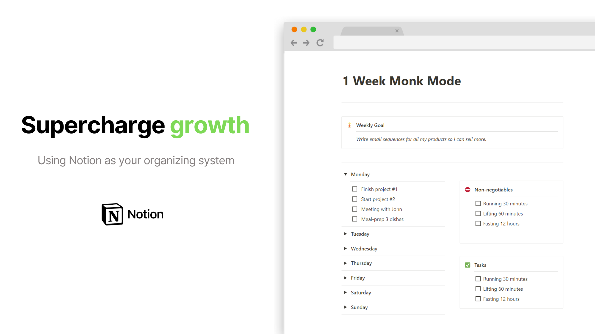 Notion Monk Mode Planner gallery image