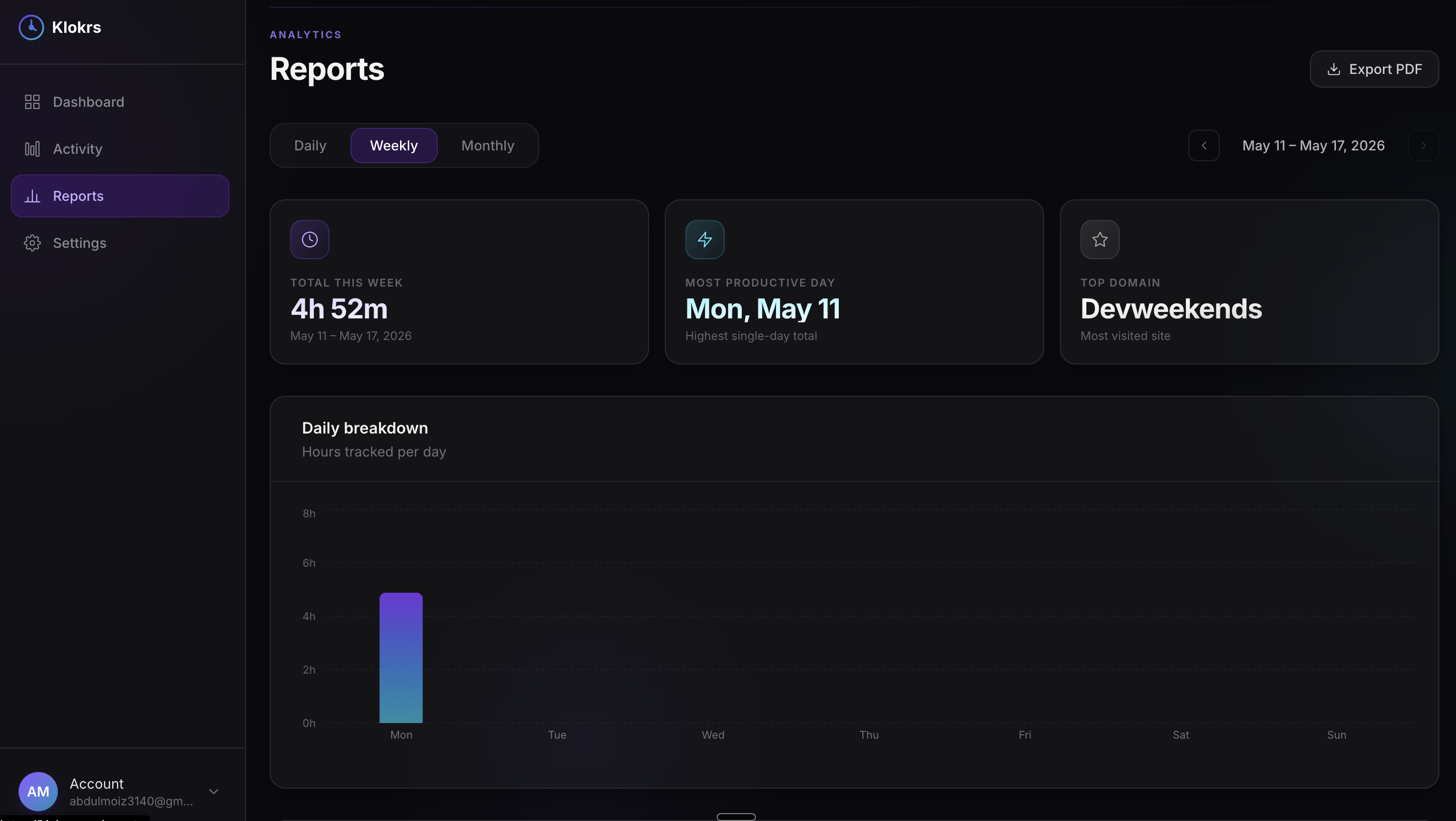 Klokrs — Tab Time Tracker for Engineers gallery image