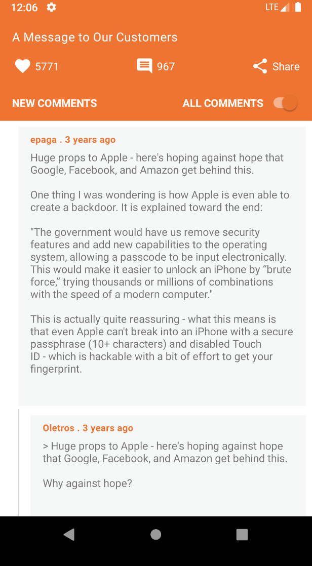 HackerNews reader on Android gallery image