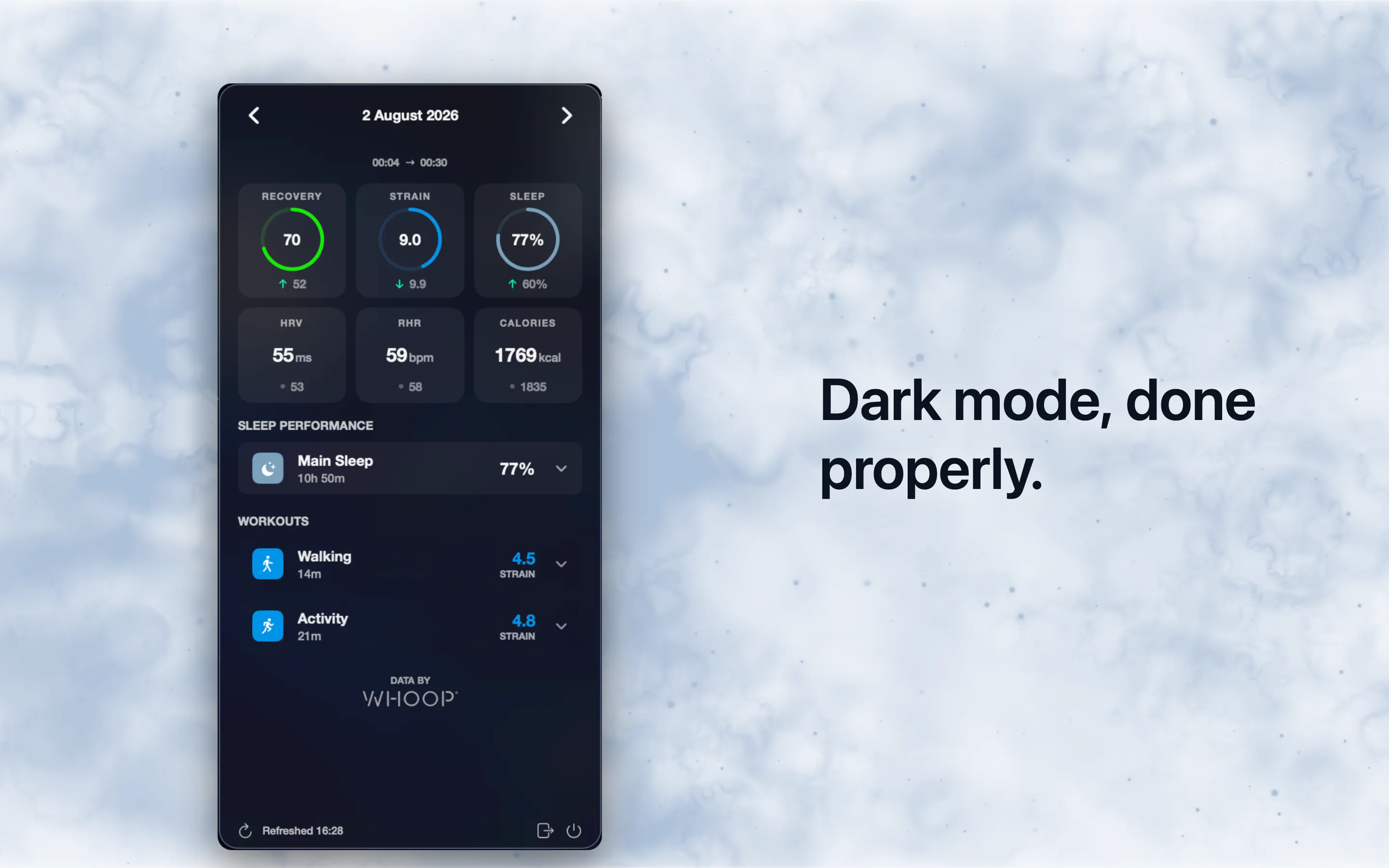 Aura for WHOOP: Menu Bar gallery image