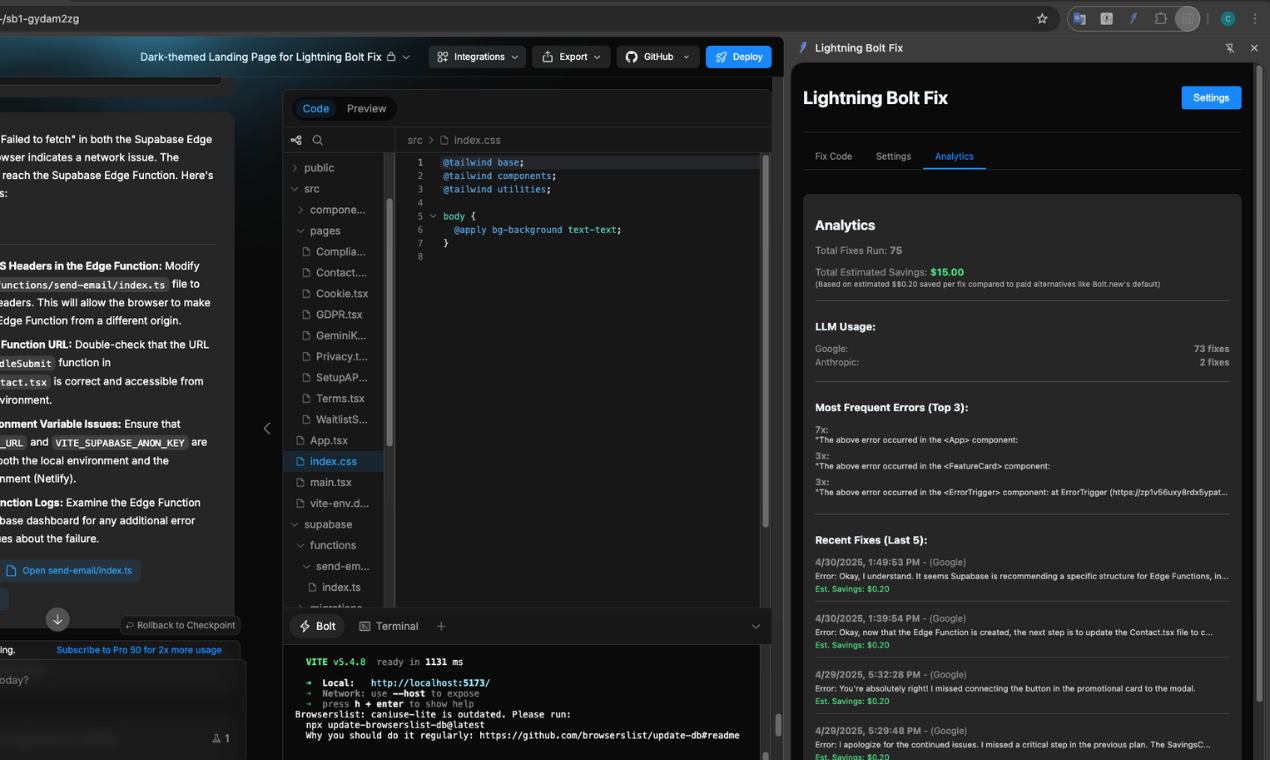 Lightning Bolt Fix Chrome Extension gallery image