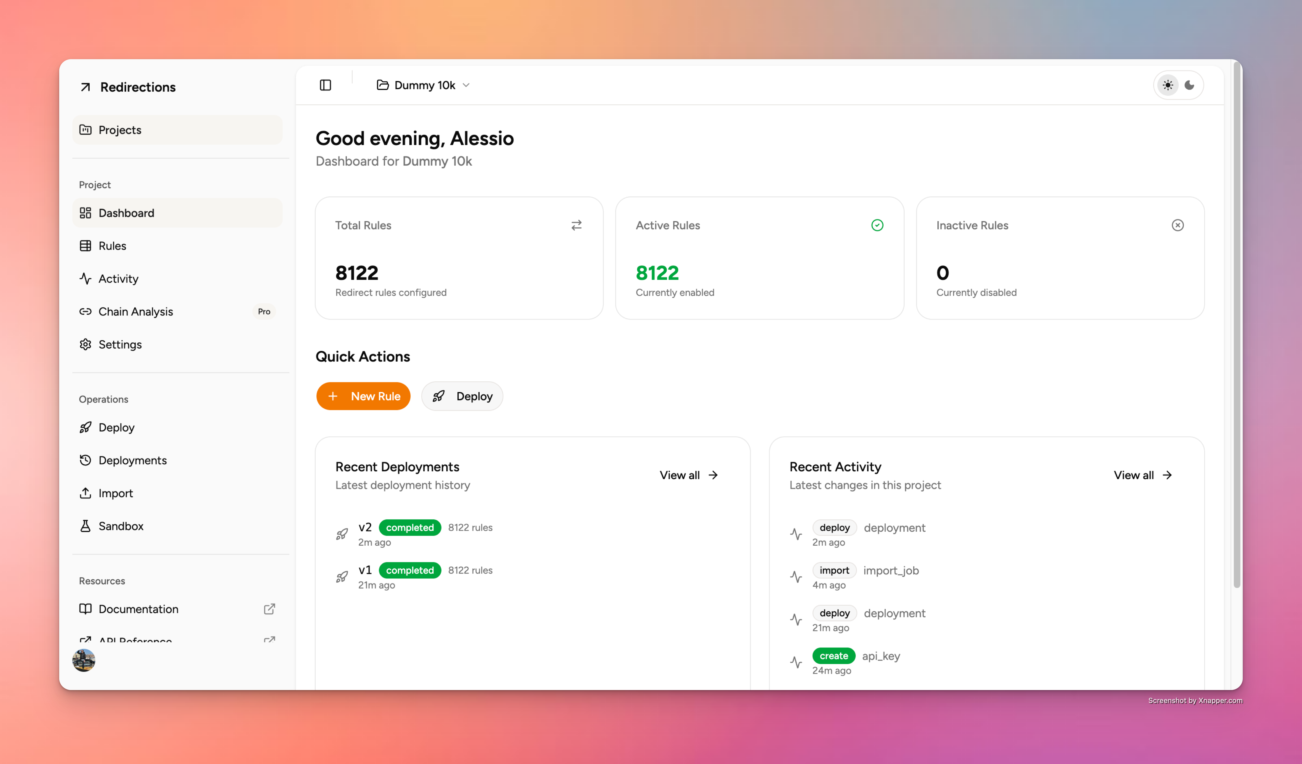 Redirections - Screenshot 2 showing product features and functionality