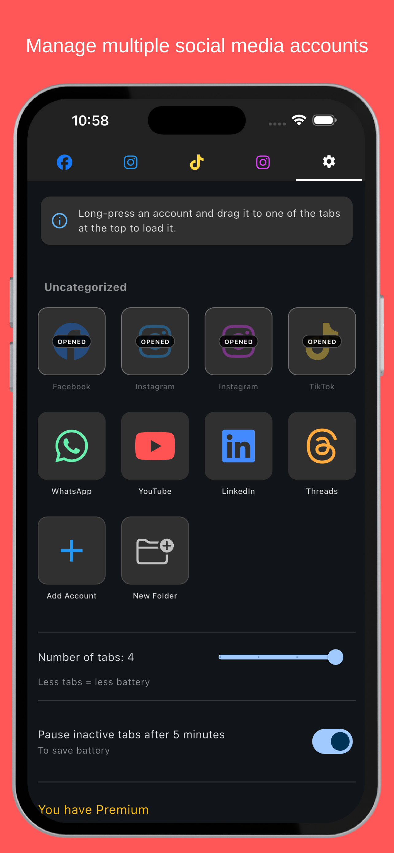 SocialRouter: A multi social app gallery image