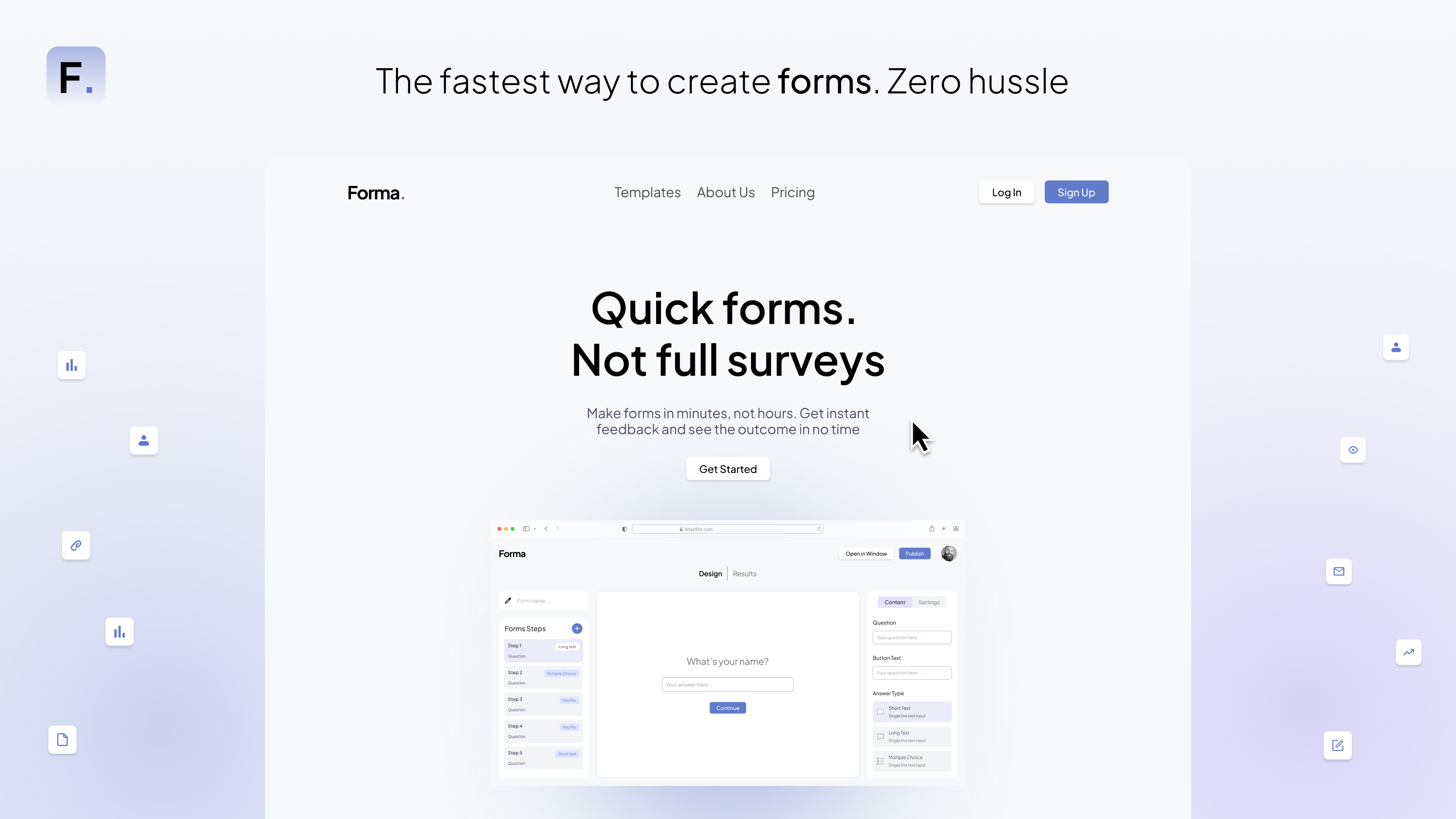 Forma - Main screenshot showing features and interface