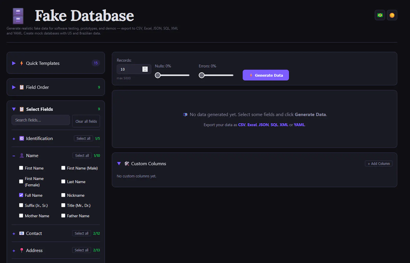Fake Database screenshot 1
