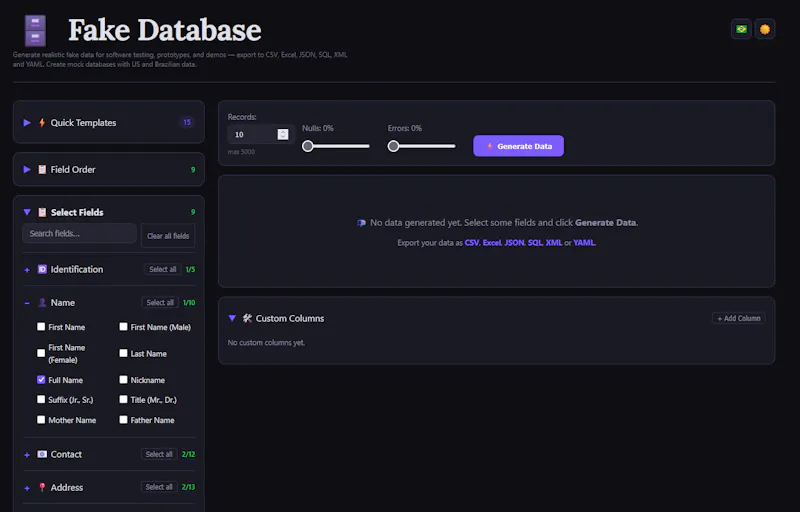 Fake Database screenshot 1