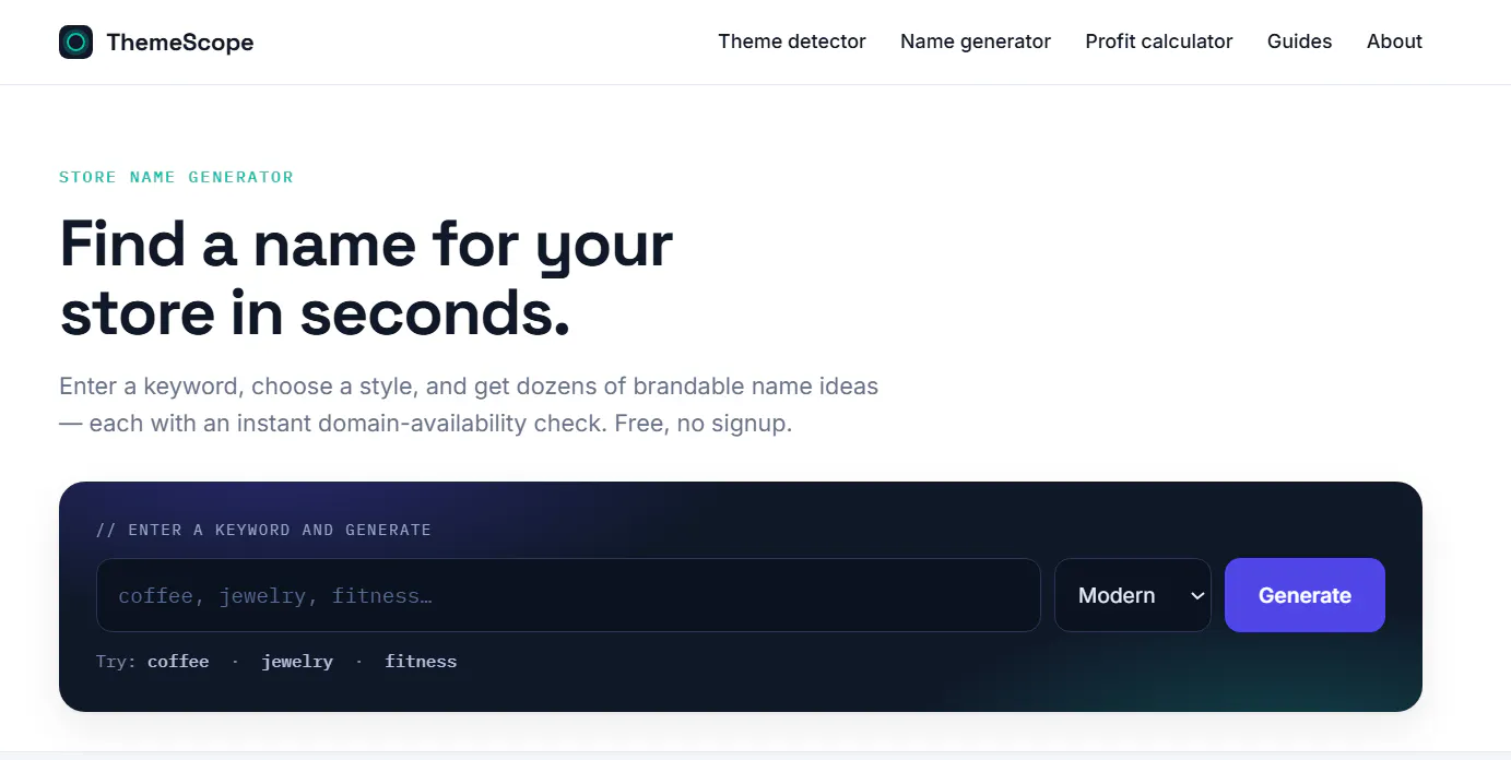 ThemeScope — Free Shopify Theme Detector gallery image