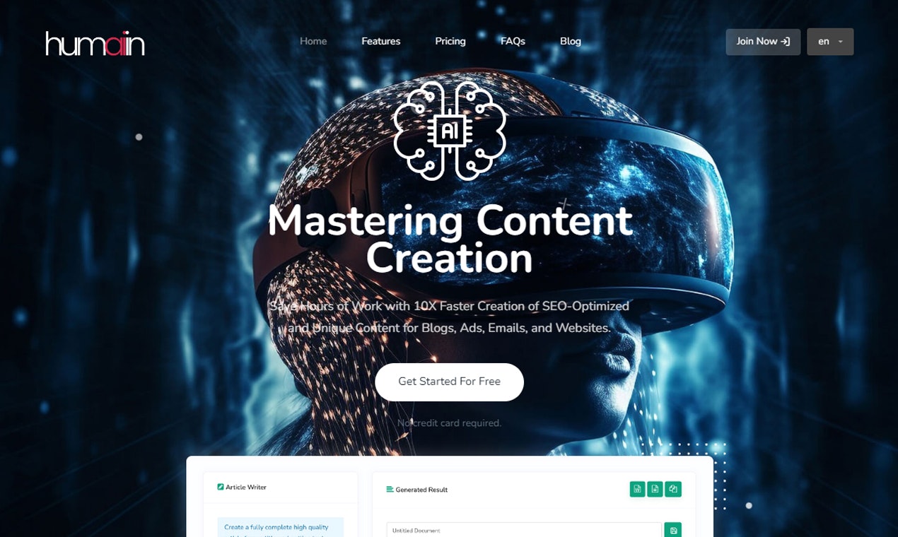 startuptile Humai.in-Best AI content & image generator