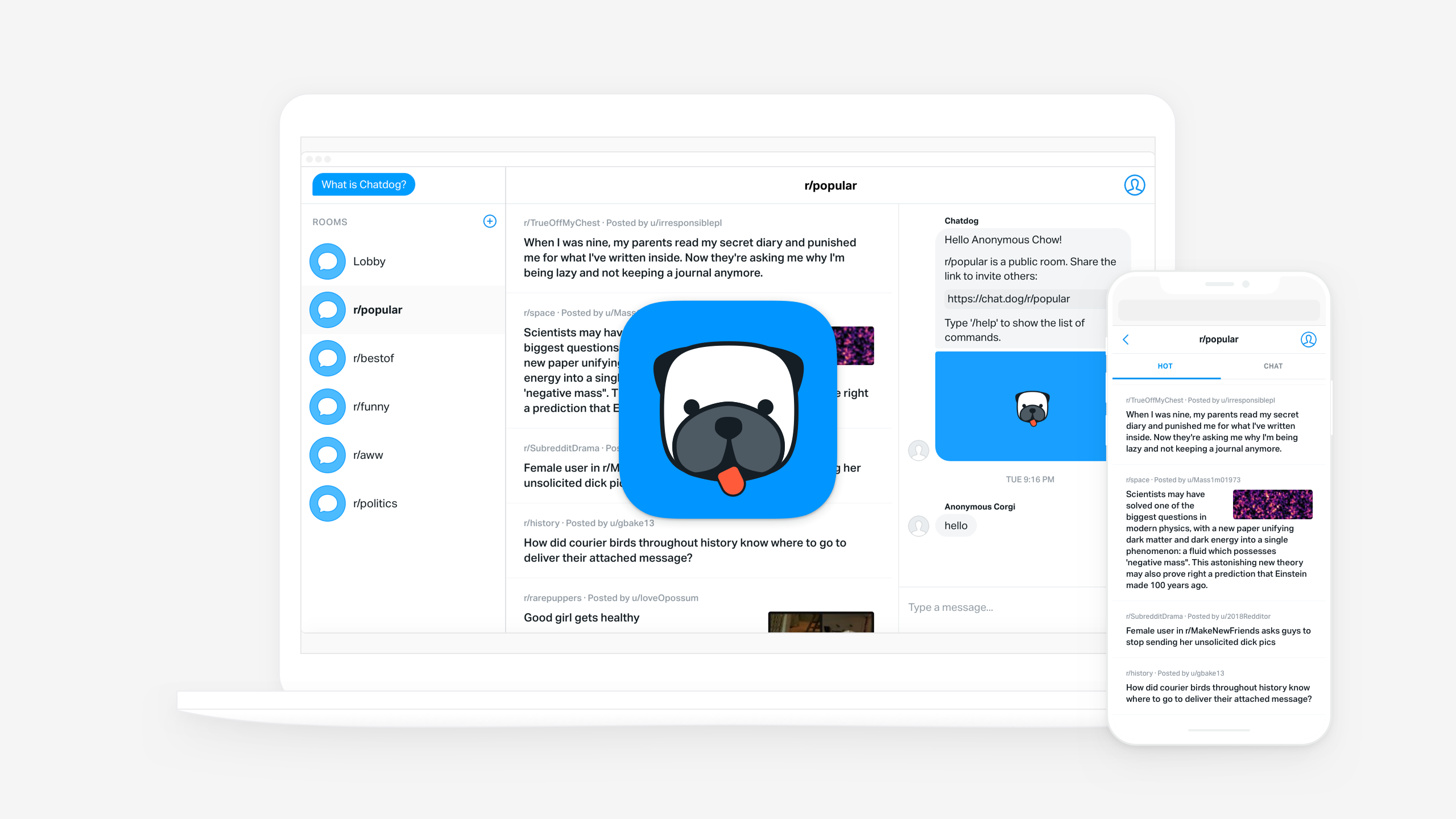 Chatdog Fun Chat Rooms And Subreddit Chats Product Hunt